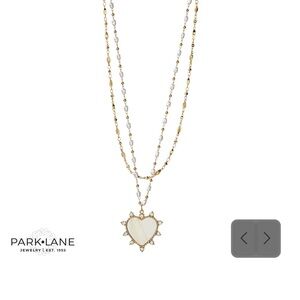 Park Lane Gold and White Heart Pendant Necklace “Esme”